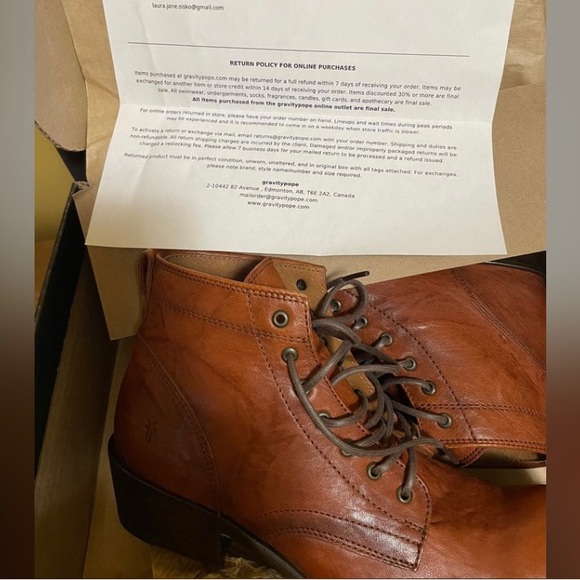 Frye Carson cognac leather boots - Picture 4 of 4